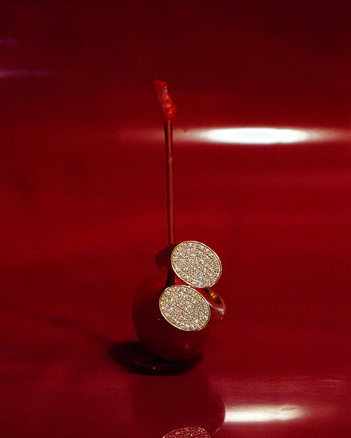 Twin Ovals Pave Diamond Ring