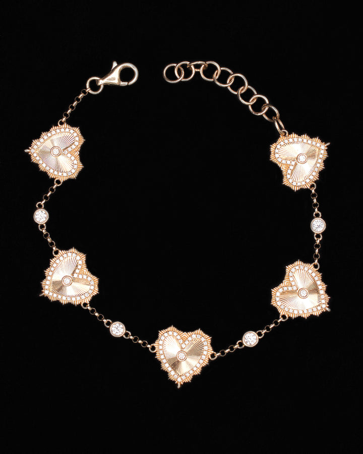 Golden Heartburst Diamond Bracelet