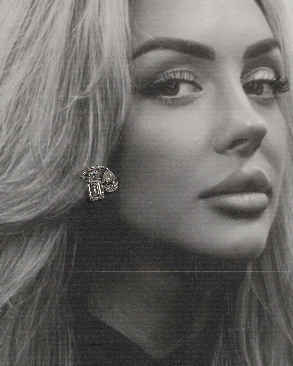 Three Stone Diamond Earrings