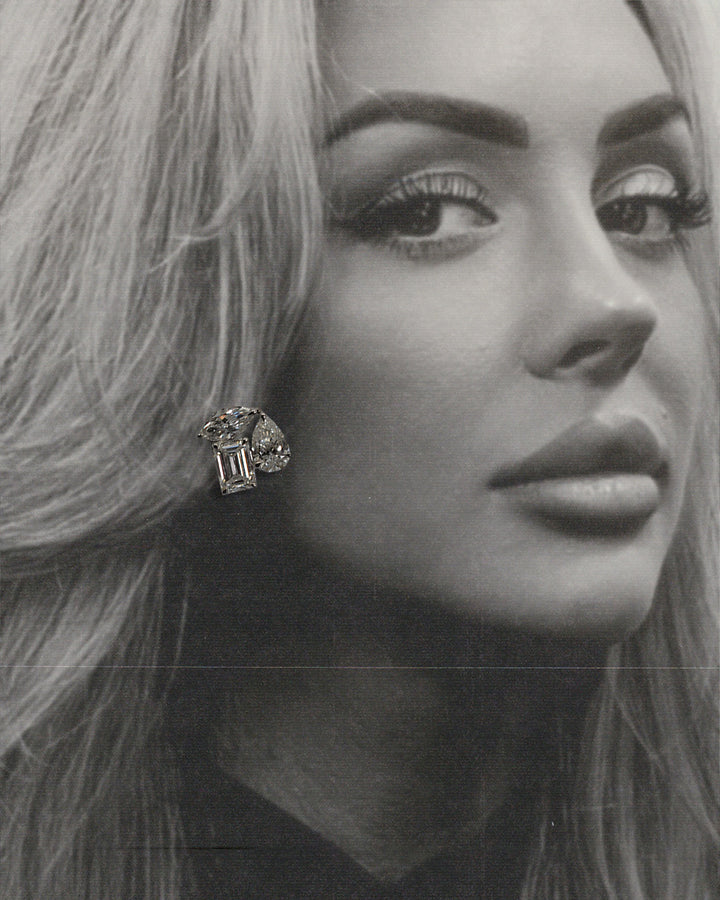 Three Stone Diamond Earrings