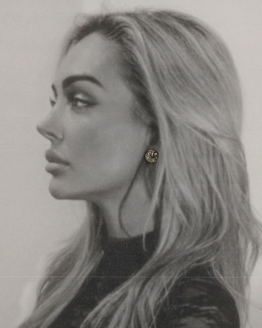 Bezel Set Round Diamond Earrings