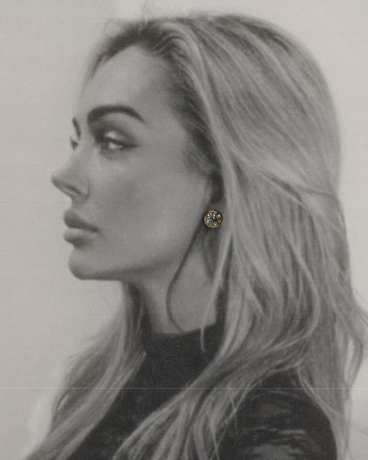 Bezel Set Round Diamond Earrings