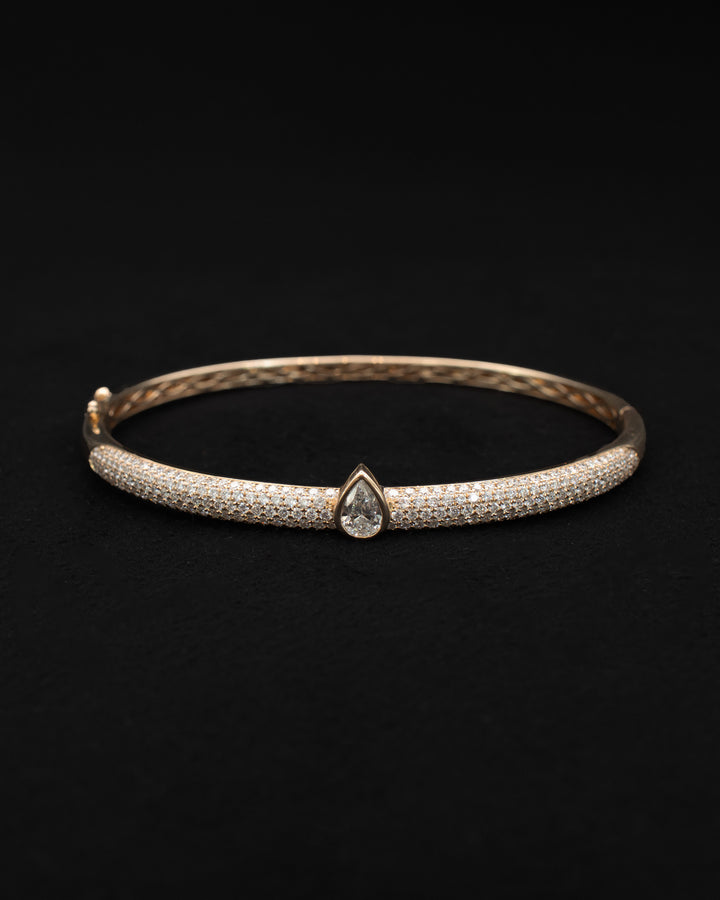 Diamond Pear Bangle Bracelet