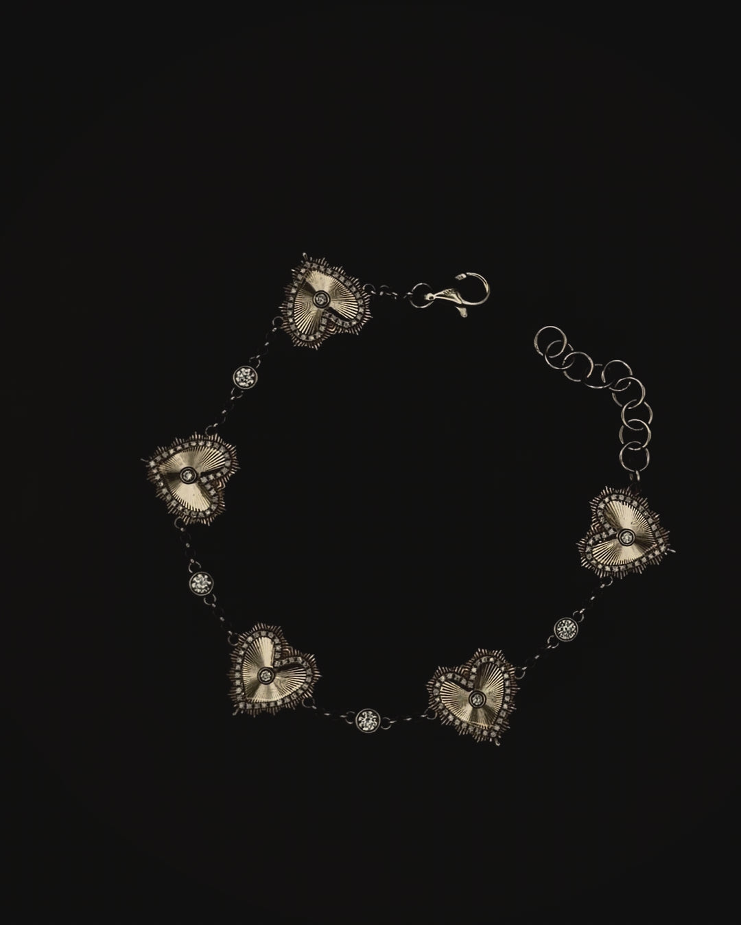 Golden Heartburst Diamond Bracelet