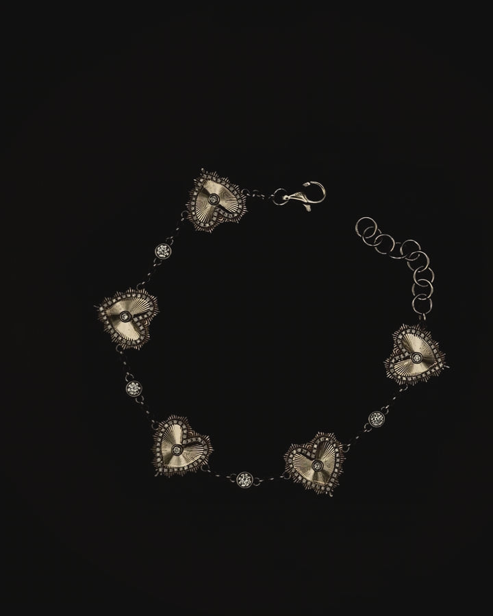 Golden Heartburst Diamond Bracelet